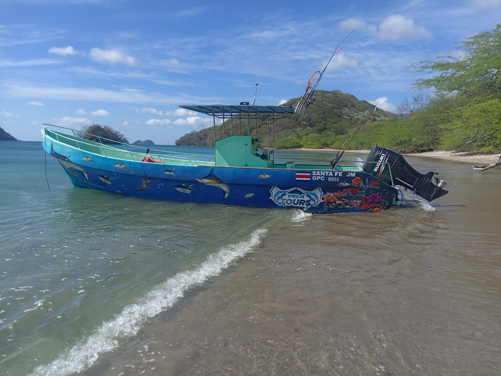 Santa Fe — 30-foot sportfishing charter boat, view one, Playa El Jobo Guanacaste Costa Rica